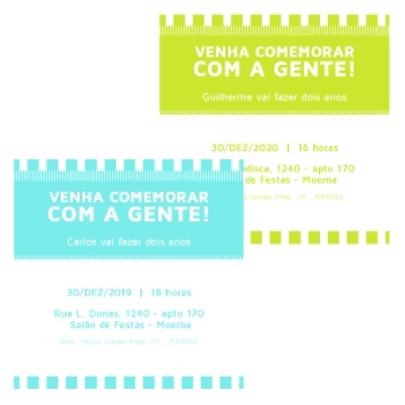 Convite Personalizado Simples Belo Horizonte - Convite Infantil de Aniversário Personalizado