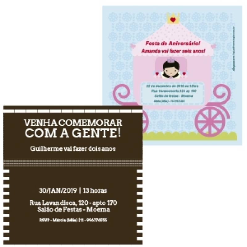 Convites de Aniversário Personalizado Infantil Brasília - Convite Simples Personalizado