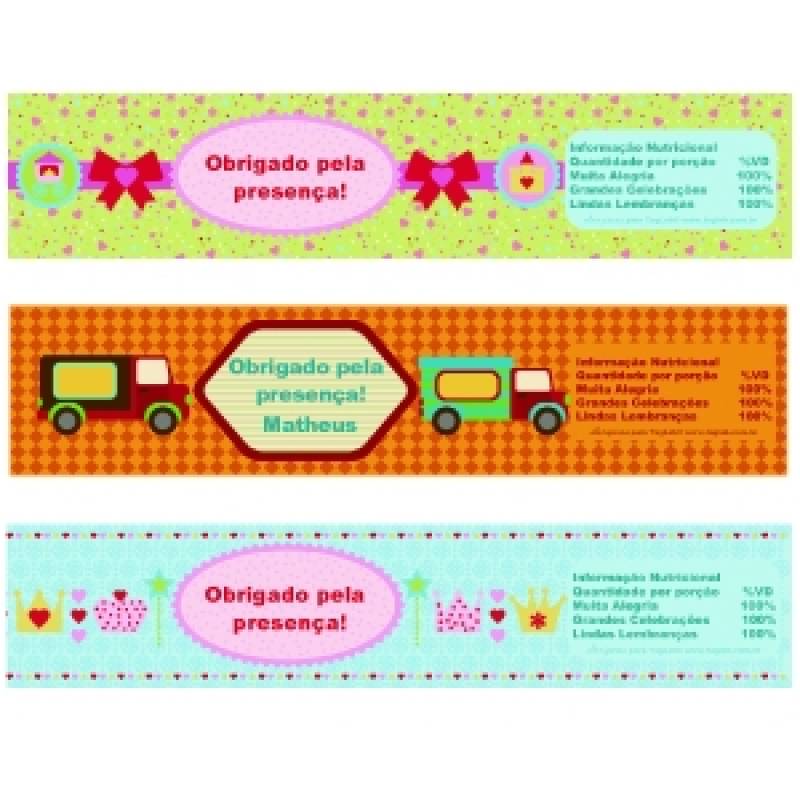 Fazer Rótulos Personalizados Festa Infantil Tocantins - Rótulos Personalizados para Mini Garrafinhas
