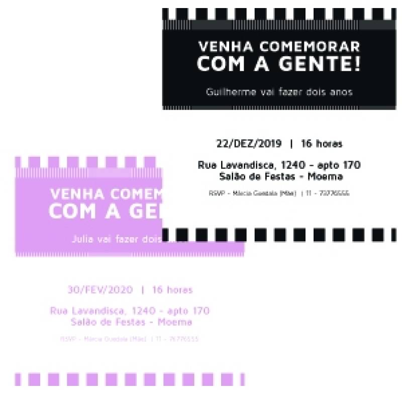 Onde Encontro Convite Personalizado Simples Cuiabá - Convite Infantil de Aniversário Personalizado