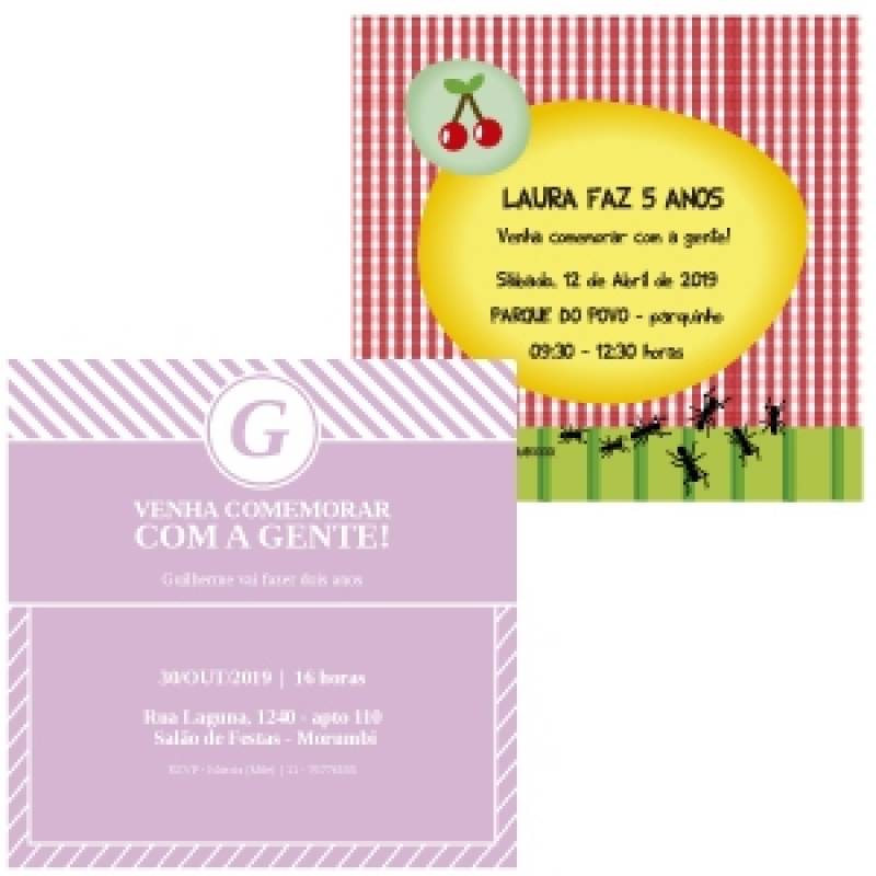 Pacotes de Convite de Aniversário Menina Santa Catarina - Convite para Festa de Aniversário